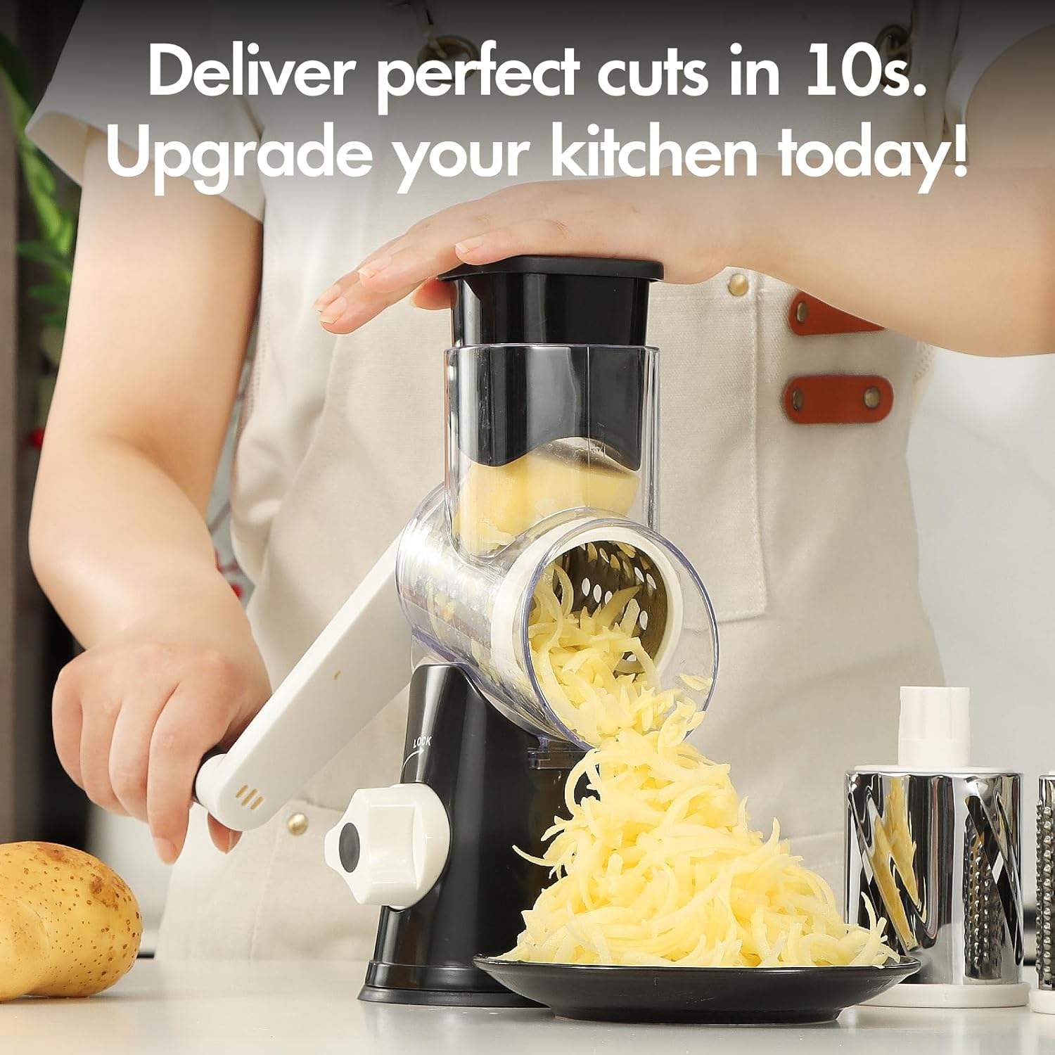 Multi-Function Portable Manual Food Chopper Easy Clean Ergonomic Rotary Vegetable Slicer for Home Use - Image 7